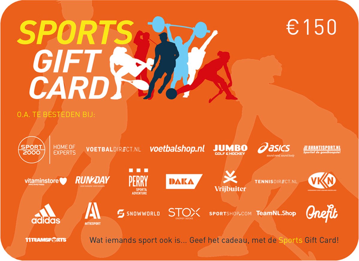 Oranje Sports Gift Card - Cadeaukaart 150 euro