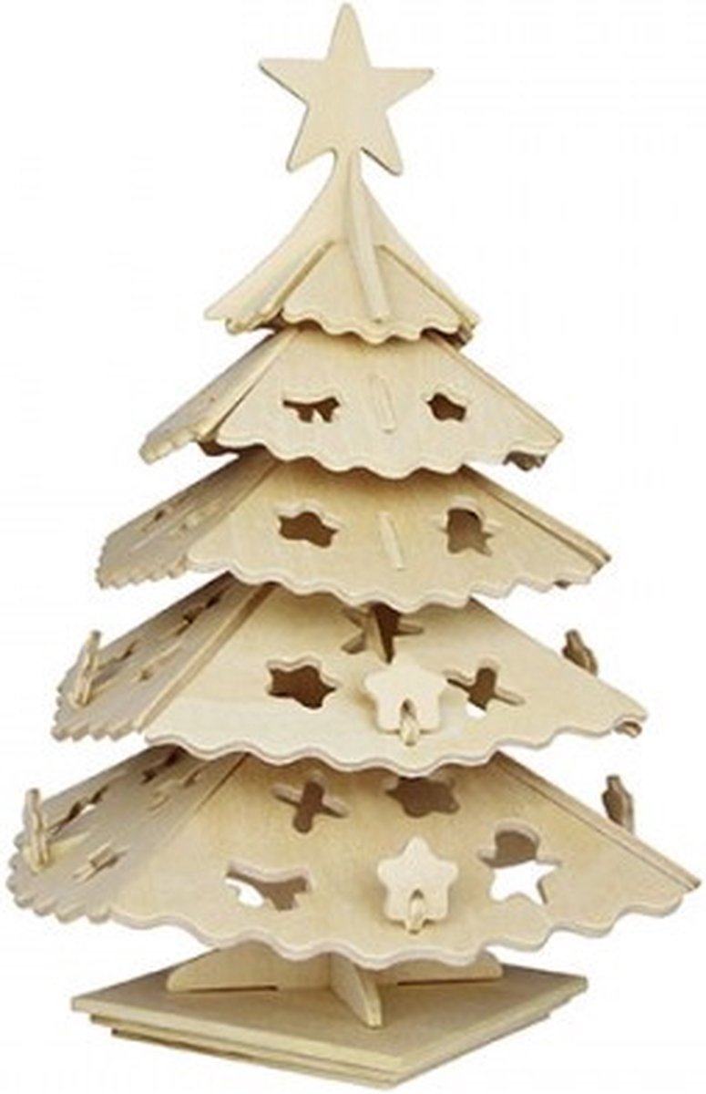 Bouwpakket Kerstboom- hout
