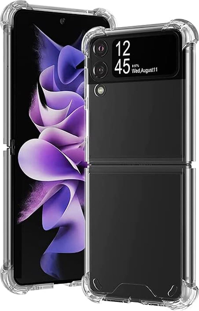 Geschikt voor Samsung Galaxy Z Flip 4 Hoesje – Shock Proof Case – Cover Transparant