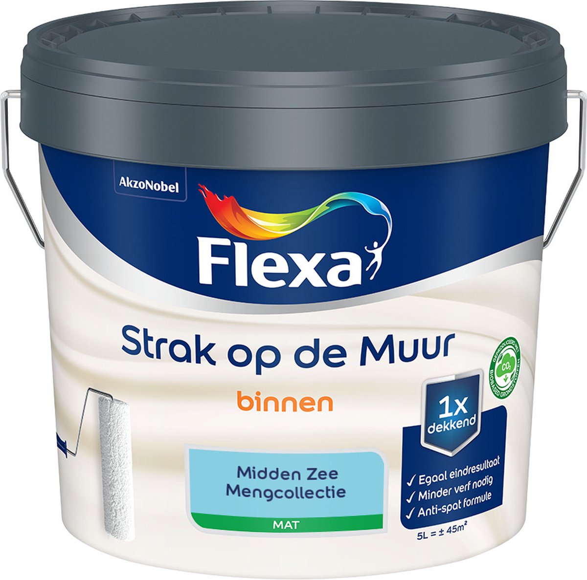Flexa Strak op de muur - Muurverf - Mengcollectie - Midden Zee - 5 Liter