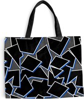 Sac Bandoulière - Sac de Plage - Formes Shopper - Géométrie - Zwart - Design - 50x40 cm - Sac Coton