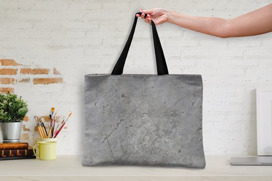 MuchoWow® Schoudertas - Strandtas - Big Shopper - Boodschappentas - Patronen - Beton - Oud - 50x40 cm - Katoenen tas