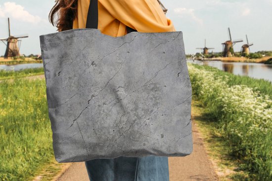 MuchoWow® Schoudertas - Strandtas - Big Shopper - Boodschappentas - Patronen - Beton - Oud - 50x40 cm - Katoenen tas