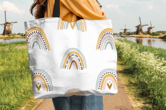 Sac bandoulière - Sac de plage - Shopper Filles - Design - Arc-en-ciel - Enfant - 50x40 cm - Sac en coton