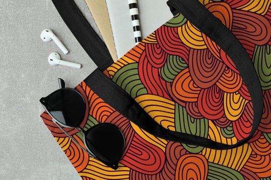 MuchoWow® Sac bandoulière - Sac de plage - Big Shopper - Sac shopping - Abstrait - Boho - Motifs - Automne - 40x50 cm - Sac en coton