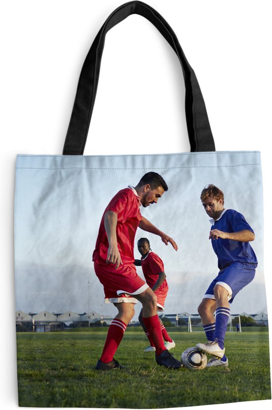 MuchoWow® Schoudertas - Strandtas - Big Shopper - Boodschappentas - Voetbalwedstrijd - 45x45 cm - Katoenen tas