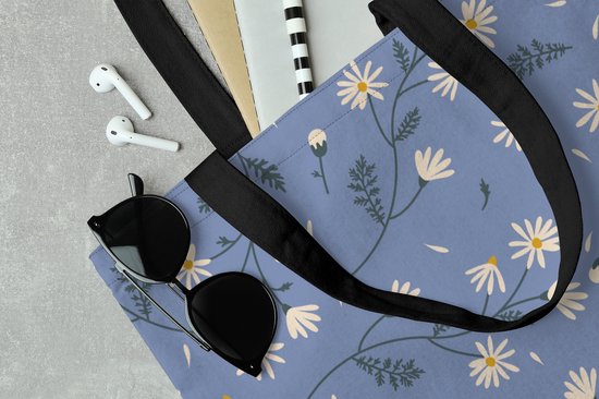 Sac bandoulière - Sac de plage - Shopper Fleurs - Motifs - Marguerite - 40x50 cm - Sac en coton