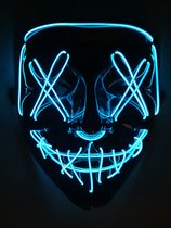 Produits Unlimited - Masque de fête avec éclairage LED - Wit - Eclairage bleu - positions multiples