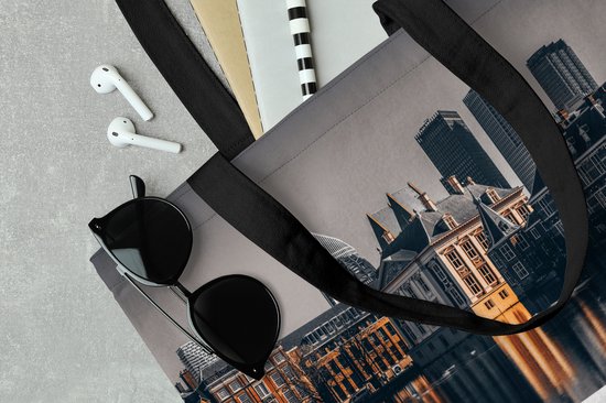 Sac bandoulière - Sac de plage - Shopper Pays- Nederland - Soir - Maisons - 40x40 cm - Sac en coton