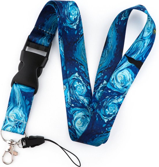 Moodadventures - cordon porte-clés Stars Blue - Van Gogh - tour de cou -  avec cordon