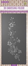 EF3D060 - Nellie Snellen 3D Embossing Folder - Slimline Blossom - bloesem tak bloemen