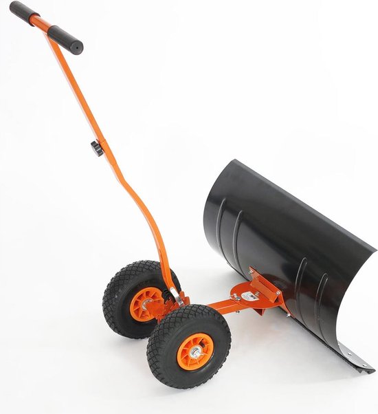 KADAX Sneeuwschep met aluminium handgreep, sneeuwschuiver met ergonomische handgreep, sneeuwklep van kunststof met aluminium beslag (zwart, 55 x 145 cm