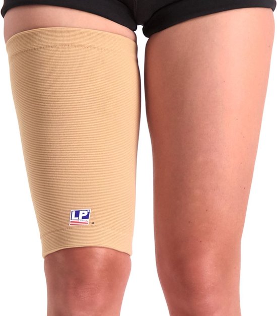 Beige dijbeensteun met een discreet LP logo aan de zijkant.
