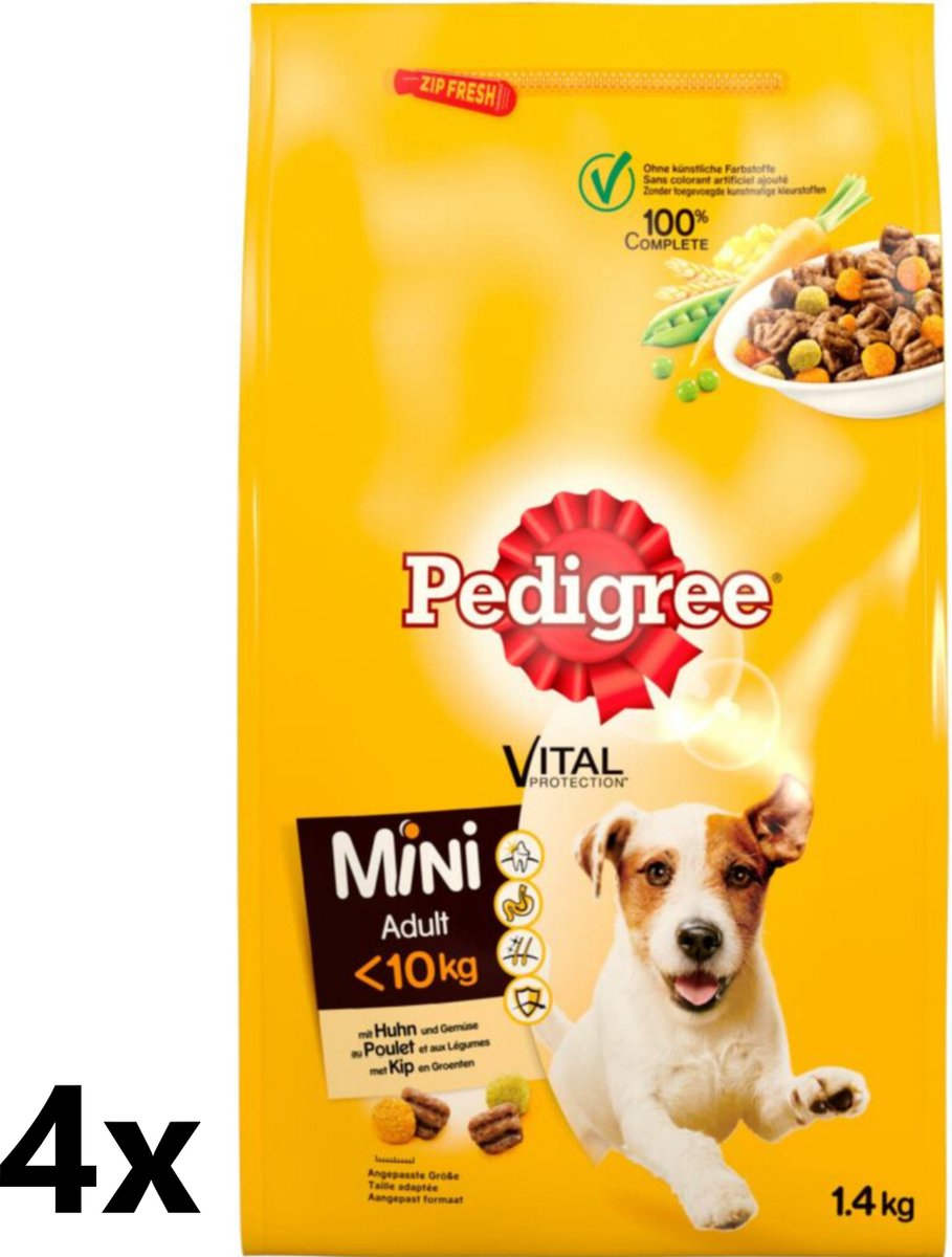 Pedigree Pedigree - Droogvoer - Adult Mini - Kip - 4x1,4kg