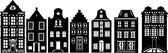 Raamsticker Amsterdamse Grachten pandjes - huisjes - decoratief Plak stickers