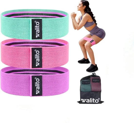 Padisport - Booty Bands 3 Stuks - Sport Elastiek Banden - Resistance Bands - Booty Builder - Set Van 3 - Booty Band - Booty Builder van Merkloos — afbeelding 2