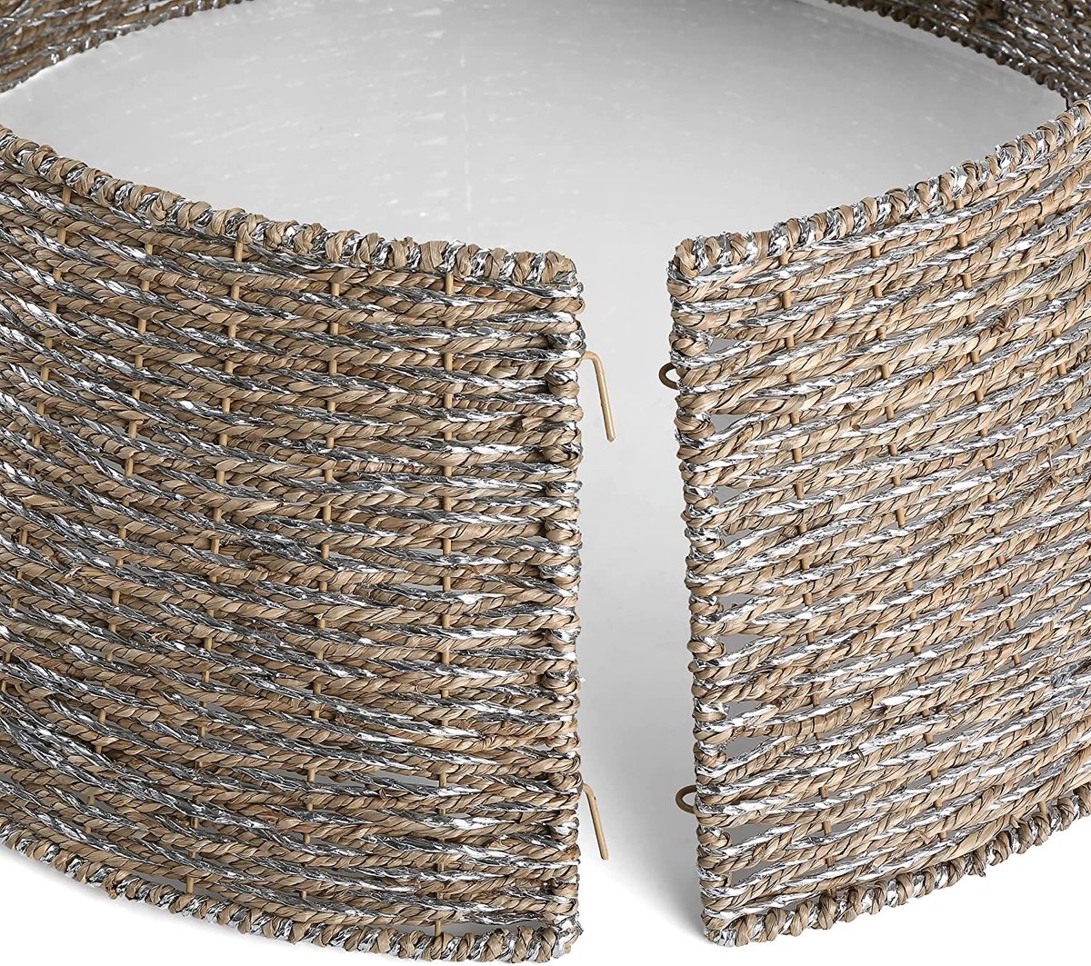 Meisterhome Kerstboommand - Kerstboomrok van natuurlijke Zeegrass - Ø 60 cm - Decoratieve hoes om de kerstboomstandaard - Kerstboomring - kraag Kerstboomrok - H23 x Ø60 cm - Zeegras - Naturel Bruin 3 elementen – foto 3