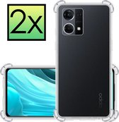 Hoes Geschikt voor OPPO Reno 7 Hoesje Siliconen Cover Shock Proof Back Case Shockproof Hoes - Transparant - 2x