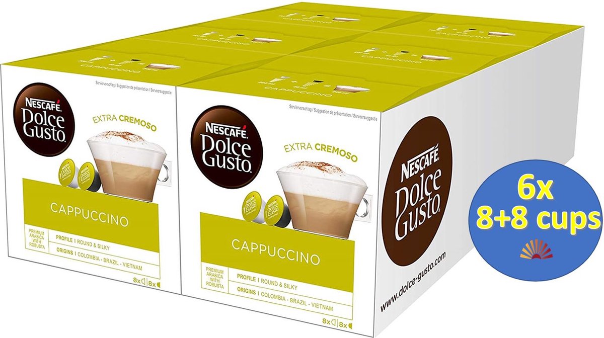 Koel vrijgesteld satire Nescafé Dolce Gusto Cappuccino - 6 x 16 capsules | bol.com