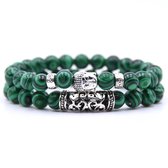 Buddha Armband - Natuursteen - Groen - Kralen Armband Heren Dames Mannen - Buddha Sieraden - Valentijnsdag voor Mannen - Valentijn Cadeautje voor Hem