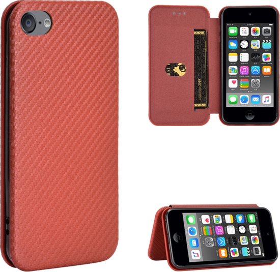 Slim Carbon Cover Hoes Etui voor iPod Touch - Bruin - 
