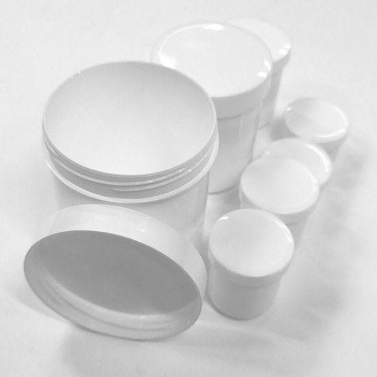 Pots en plastique avec couvercle - Assortiment - 6 -12 - 25 - 60 et 125 ml  - Pots de