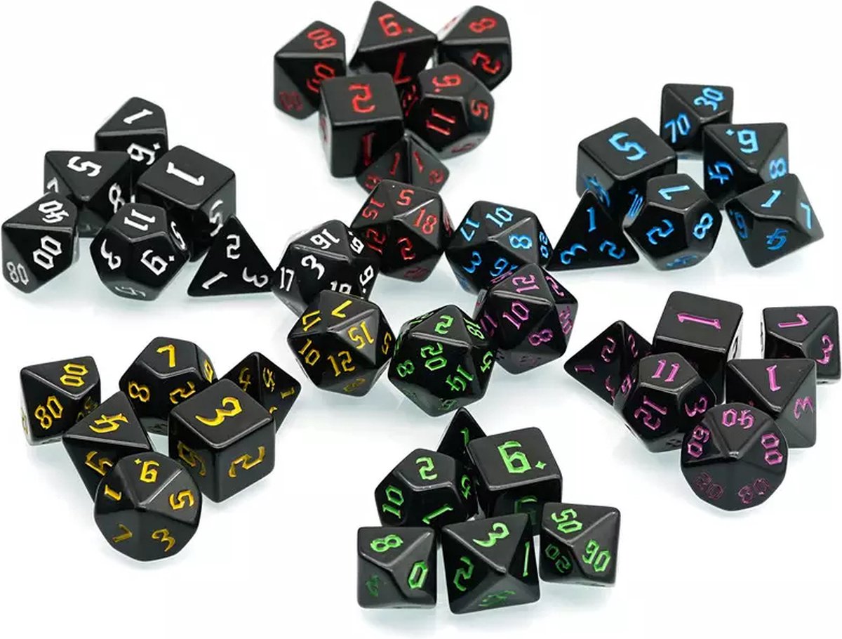 DnD dice 6 sets! 6 Polydice sets 42 stuks Dungeons and dragons