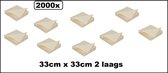 2000x Servet 33cm 2 laags champagne DiDi Tissue - servetten tissue diner eten biologisch afbreekbaar snack huwelijk trouwen bruiloft carnaval thema feest verjaardag
