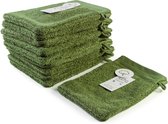 ARTG® DeLuxe - Washandjes - 700 grams kwaliteit - 16 x 21 cm - Legergroen - Army Green - SET van 10 stuks