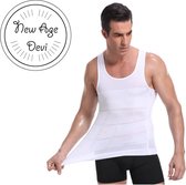 New Age Devi - Corrigerend Hemd - Mannen - Wit - Small - Ondersteuning - Body Buik - Shapewear Shirt - Correctie Hemd - Buik weg - Buik verbergen - Strak lichaam