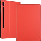 Mobigear Tablethoes geschikt voor Samsung Galaxy Tab S8 Plus Hoes Stof | Mobigear Folio Bookcase + Stylus Houder - Rood