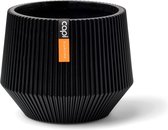 Capi Europe - Vaas cilinder geo Groove -  25x20  - Zwart - Bloempot voor binnen - BGVBL335