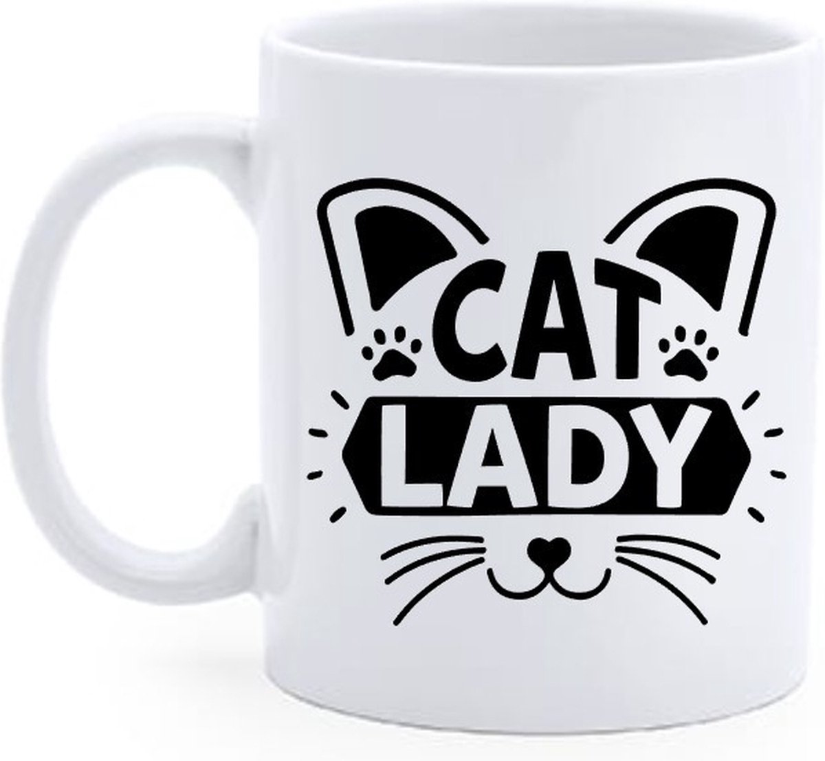 Bedrukte Koffie beker - tekst Catlady - Thee mug - Quote Kat - Verjaardag geschenk - Poezen
