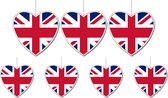 7-delige hou van Groot Brittanie/engeland versiering set hartjes 14 cm en 28 cm - Feestartikelen