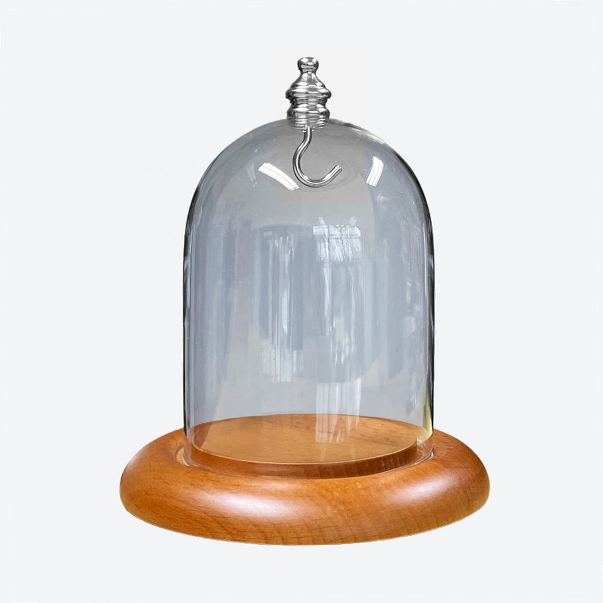 OGANAZI Zakhorloge Standaard – Set Van 2 – Glazen Koepel Met Houten Bodem En Gouden Haak – Displayhouder Voor Verzamelaars