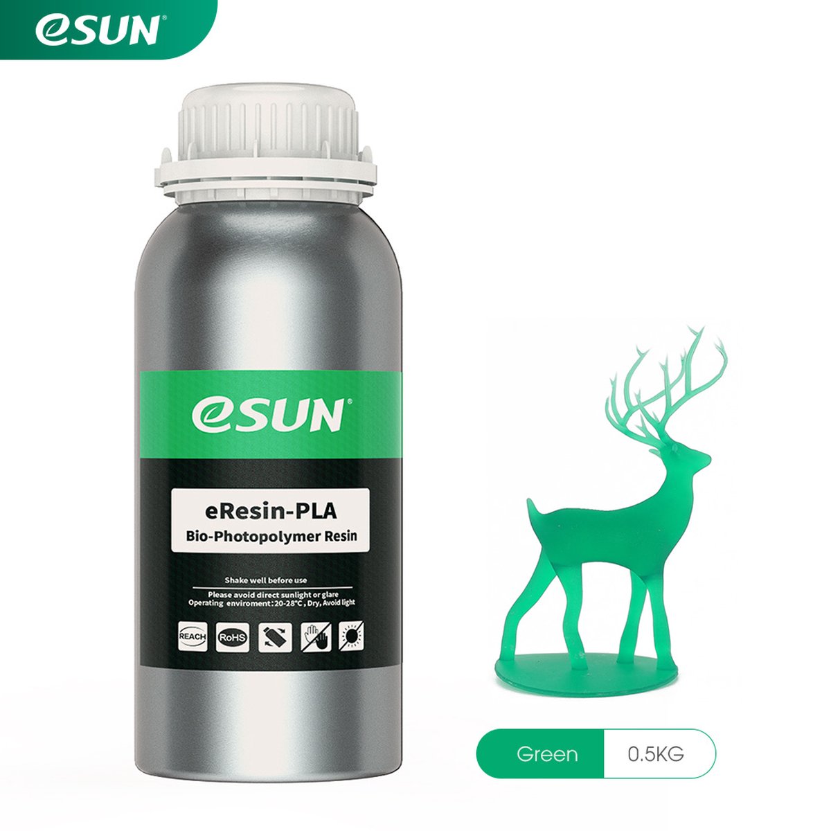 eSun - eResin - PLA, Green - 0.5kg