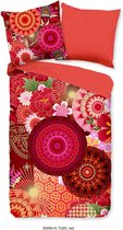 HIP Dekbedovertrek "mandala's en bloemen" - Rood - (240x200/220 cm) - Katoen Satijn