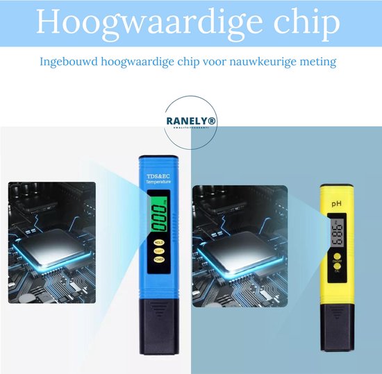 RANELY 3 IN 1 TDS & PH METER Watertest set Water meter Zwembad