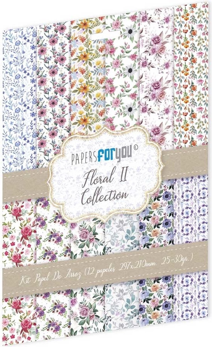 Floral II A4 Rice Paper Kit (12pcs) (PFY-10182)