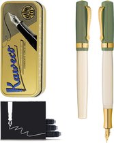Kaweco - Vulpen - Kaweco STUDENT Fountain Pen 60's Swing - Groen Ivory - Met extra doosje vullingen - Extra Breed