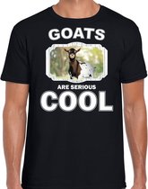 Dieren geiten t-shirt zwart heren - goats are serious cool shirt - cadeau t-shirt gevlekte geit/ geiten liefhebber M