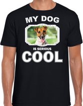 Jack Russel honden t-shirt my dog is serious cool zwart - heren - Jack Russel terriers liefhebber cadeau shirt M