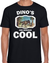 Dieren dinosaurussen t-shirt zwart heren - dinosaurs are serious cool shirt - cadeau t-shirt t-rex dinosaurus/ dinosaurussen liefhebber XXL