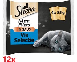 Sheba - Mini Filets in Saus - Vis Selectie - 12 verpakkingen van 4x85gr