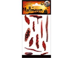 Body Tattoo tatoeages wonden – Halloween – Tijdelijke tattoo – 12 stuks op vel. ID:
