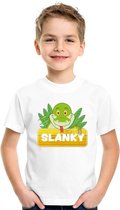 Slanky de slang t-shirt wit voor kinderen - unisex - slangen shirt - kinderkleding / kleding 122/128