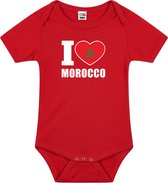 I love Morocco baby rompertje rood jongens en meisjes - Kraamcadeau - Babykleding - Marokko landen romper 68