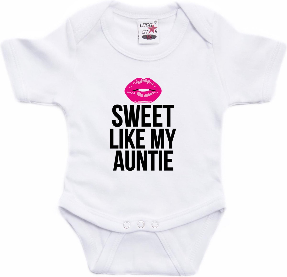 Sweet like my auntie tekst baby rompertje wit jongens en meisjes - Cadeau tante rompertje - Babykleding 92