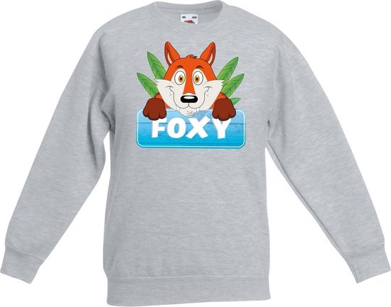 Foxy de vos sweater grijs voor kinderen - unisex - vossen trui - kinderkleding / kleding 122/128