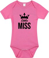 Little miss tekst baby rompertje roze meisjes - Kraamcadeau - Babykleding 56